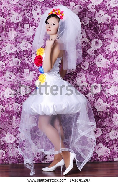 Gorgeous Sexy Bride Luxury Wedding Dress Stock Photo Edit Now
