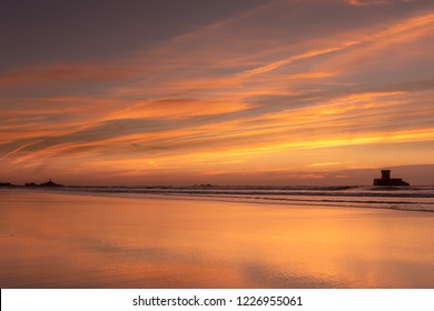 Gorgeous sunset reflections at St Ouens Bay, Jersey, Channel Islands