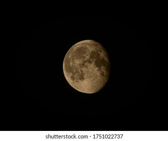 Gorgeous Supermoon On A Clear Evening Over The City Of Vancouver BC Canada.