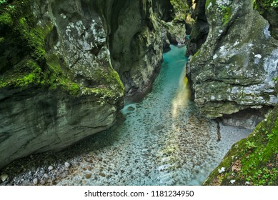 Gorgeous Tolmin gorge in Slovenian part of Julian Alps