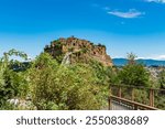 Gorgeous town of Bagnoregio with valley and hill, italy