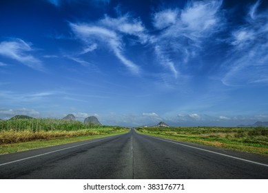 A Gorgeous View Of An Abandon Road In Padang Besar Malaysia