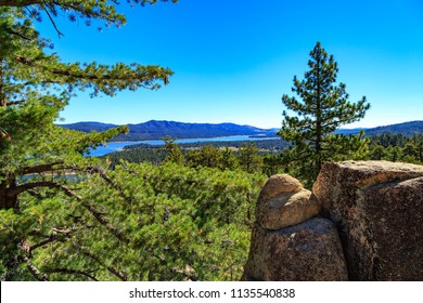 Gorgeous view high above Big Bear Lake in Castle Rock.
