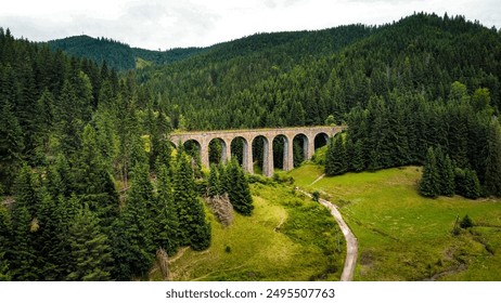 Gorgeous view of old bridge in Slovakia. Chmarošský viadukt.