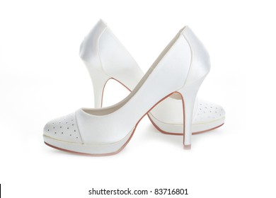 Gorgeous Wedding Shoes Isolated On A White Background