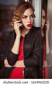 Gorgeouse Blonde Woman Talking On The Phone While Stalking Someone