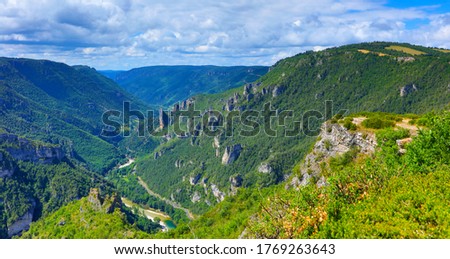 Gorges du Tarn, Occitanie in France landscape
