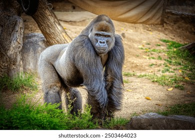 A Gorilla Silverback enjoying the solitude