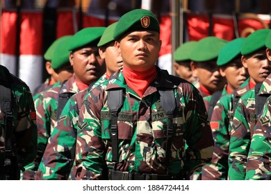 Gorontalo, Indonesia – August 17, 2019: Indonesian National Armed Forces In Gorontalo Province