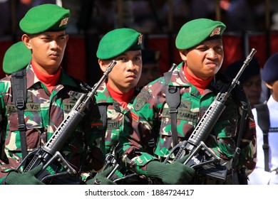 Gorontalo, Indonesia – August 17, 2019: Indonesian National Armed Forces In Gorontalo Province