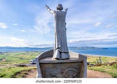 Gortmore, Northern Ireland, UK - September 18 2022 : Manannan Mac Lir Statue By John Darre Sutton - He Is A Warrior And King In Irish Mythology Who Is Associated With The Sea And Often Interpreted As