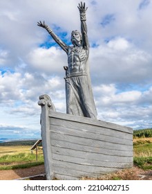 Gortmore, Northern Ireland, UK - September 18 2022 : Manannan Mac Lir Statue By John Darre Sutton - He Is A Warrior And King In Irish Mythology Who Is Associated With The Sea And Often Interpreted As