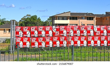 Gosford, New South Wales Australia – May 17, 2022 It won’t be easy under Albenesy posters in the 2022 Australian federal election.