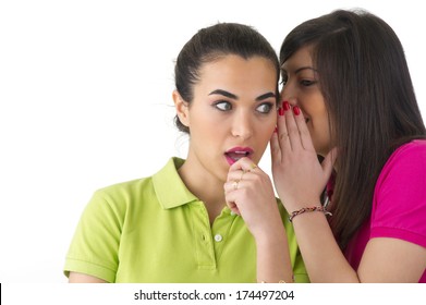 Gossip rumour woman telling secrets to your girlfriend