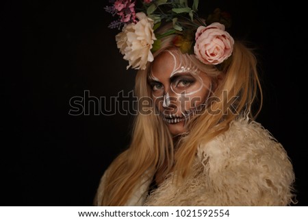 Goth Dresed girl posing in studio