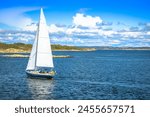 Gothenburg archipelago islands sailboat sailing view,  Goteborg Municipality, Vastra Gotaland County, Sweden