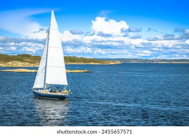 Gothenburg archipelago islands sailboat sailing view,  Goteborg Municipality, Vastra Gotaland County, Sweden - Powered by Shutterstock