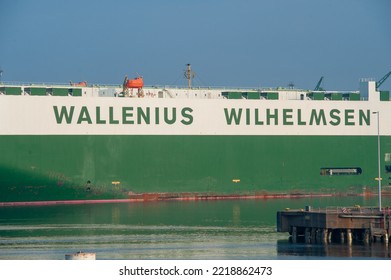 Gothenburg, Sweden - April 22 2011: Car Transport Ship Porgy At Port.