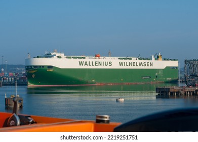 Gothenburg, Sweden - April 22 2011: Car Transport Ship Porgy At Port.