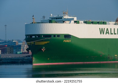 Gothenburg, Sweden - April 22 2011: Car Transport Ship Porgy At Port.