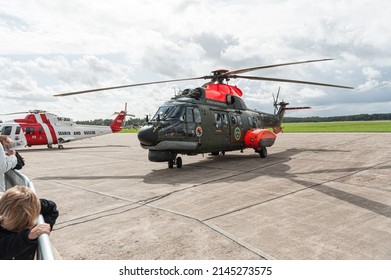 Gothenburg, Sweden - August 29 2009: Super Puma Swedish army helicopter on display.
