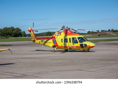 Gothenburg, Sweden - August 30 2008: Sikorsky S-76A MkII Lifeguard 8898 at Göteborg Aero Show.