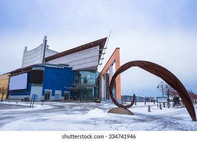 GOTHENBURG, SWEDEN - DECEMBER 29: City opera in snowy winter day on December 29, 2014