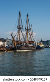 Gothenburg, Sweden - July 14 2021: Sailing Replica Of The Swedish East Indiaman Götheborg At Port.