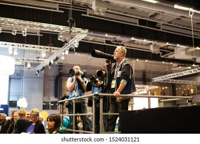 Gothenburg, Sweden - March 2, 2013: Sport Press Photographers At European Athletics Indoor Championships Gothenburg Sweden Closer Than Ever