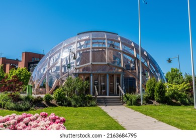 Gothenburg, Sweden - May 29 2022: Spherical Building Dome Of Visions At Lindholmen.