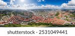 Gothenburg, Sweden. Skansen Kronan - fortress tower. Panorama of the city in summer in cloudy weather. Panorama 360. Aerial view