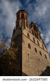 Gothic architecture in Germany under a cloudy sky Goettingen Germany