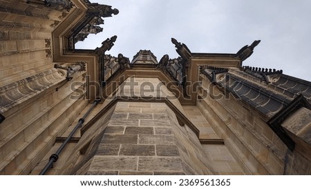 Gothic architecture in Prague Castle, a historic landmark with ancient history.
