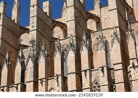 Gothic buttresses of Palma Cathedral