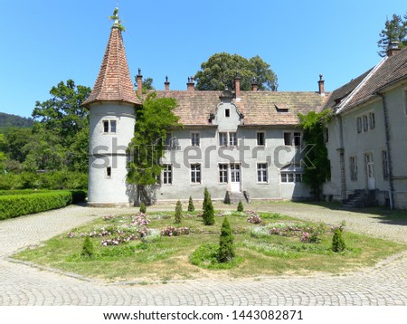 gothic castle of count schönborn on the mountainside