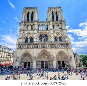 Gothic Catholic Cathedral Notre-Dame de Paris, France, is one of the largest and well known churches in the world