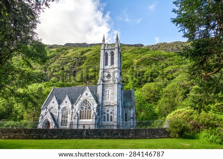 Gothic church in Connemara mountains, Ireland