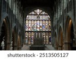 Gothic church with stained glass