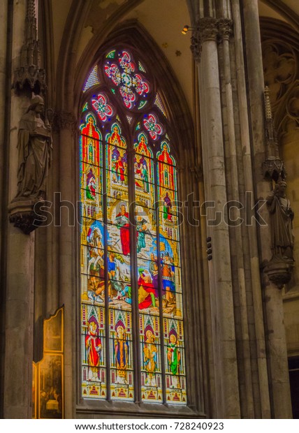 Gothic Interior Cologne Cathedral Cologne German Stock Image