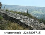 Gothic Line. War trench of the Gothic Line in Versilia. Panorama of Versilia from Monte Folgorito in the Apuan Alps.