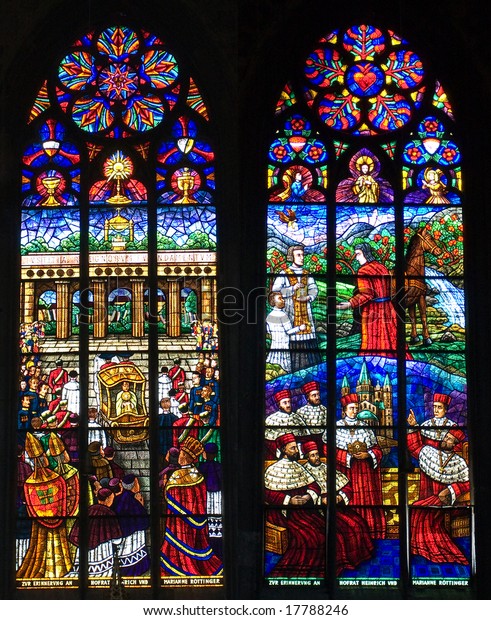 Gothic Stainedglass Window Votive Church Vienna Stock Photo Edit Now