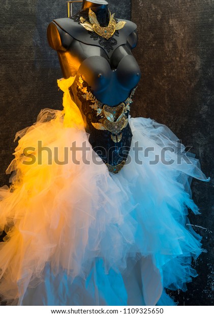 Gothic Wedding Dress Takes Pieces Gold Stock Photo Edit Now