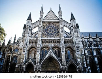 The gothic Westminster Abbey church in London, UK