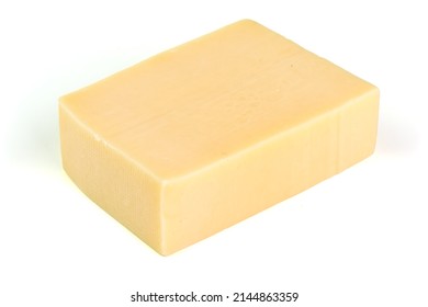 Gouda cheese block, close-up, isolated on white background - Powered by Shutterstock