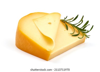 Gouda Cheese, Isolated On White Background