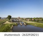 Gouda polder pumping station called Boezemgemaal or P.A. Pijnacker Hordijkgemaal in Dutch Netherlands waterboard management civil engineering transfers water from Rijnland polder into the river Ijssel