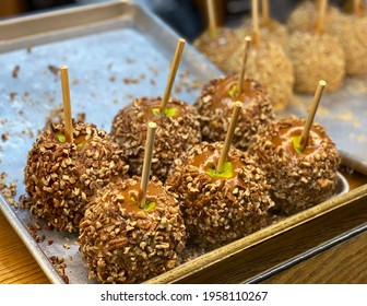 Gourmet Caramel Apple Pop At A Candy Store In Nashville, TN