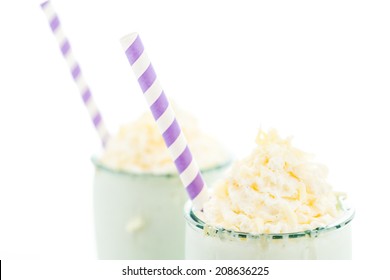 Gourmet cold honey lovender chocolate drink garnished with white chocolate. - Powered by Shutterstock