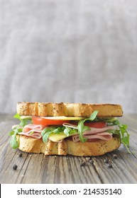 Gourmet Deli Sandwich With Ham And Cheese