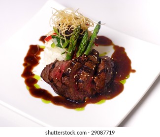 A Gourmet Fillet Mignon Steak At Five Star Restaurant.